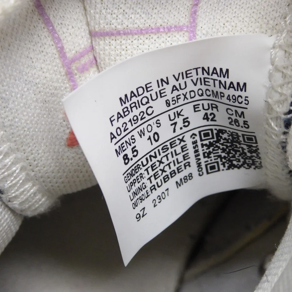 Converse Womens Run Star Hike High Top Black Floral Embroidered A02192C Size 10 - Picture 9 of 10